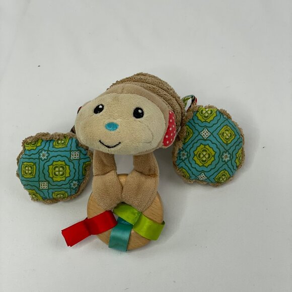 Baby Toy Plush Animal Rattle & Teether Sensory Activity Bundle Monkey Frogs - Picture 7 of 8